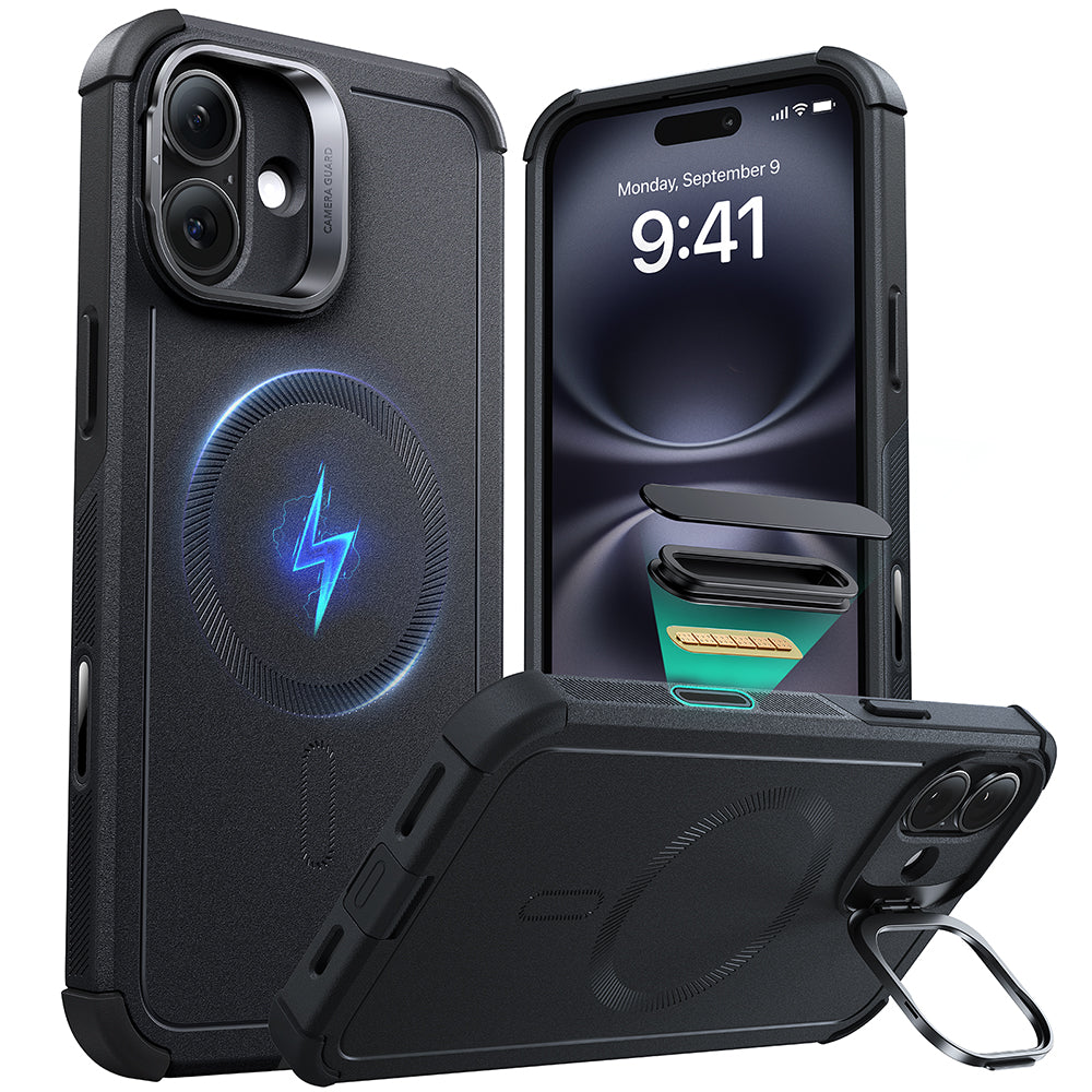 iPhone 16 Cyber Tough Magnetic Case (Camera Control, Stash Stand)