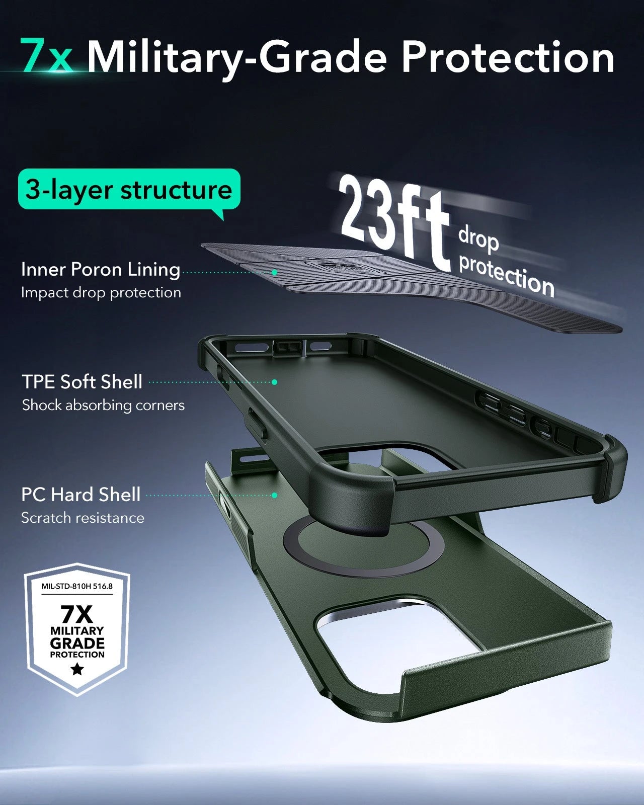iPhone 16 Pro Max Cyber Tough Magnetic Case (Camera Control, Stash Stand)